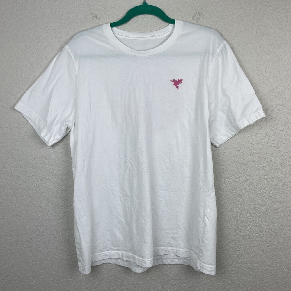 Birddogs T Shirt Mens Large Short Sleeve White Pink Logo Palm Frond Tropical Tee